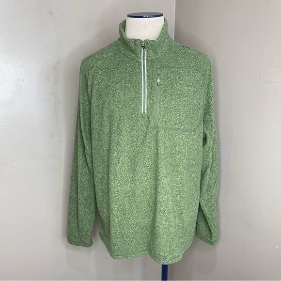 Hi Tec Half Zip XXL Mens Fleece Pullover Sweater Green long Sleeves - Picture 2 of 12